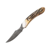6 3/4 In. Genuine India Stag Bone™ Damascus Caper W/Leather Sheath – 5009D -ProTech Store 5009D 2024