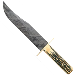 14 3/8″ American STD Bowie Damascus Genuine India Stag Bone™ – 502D