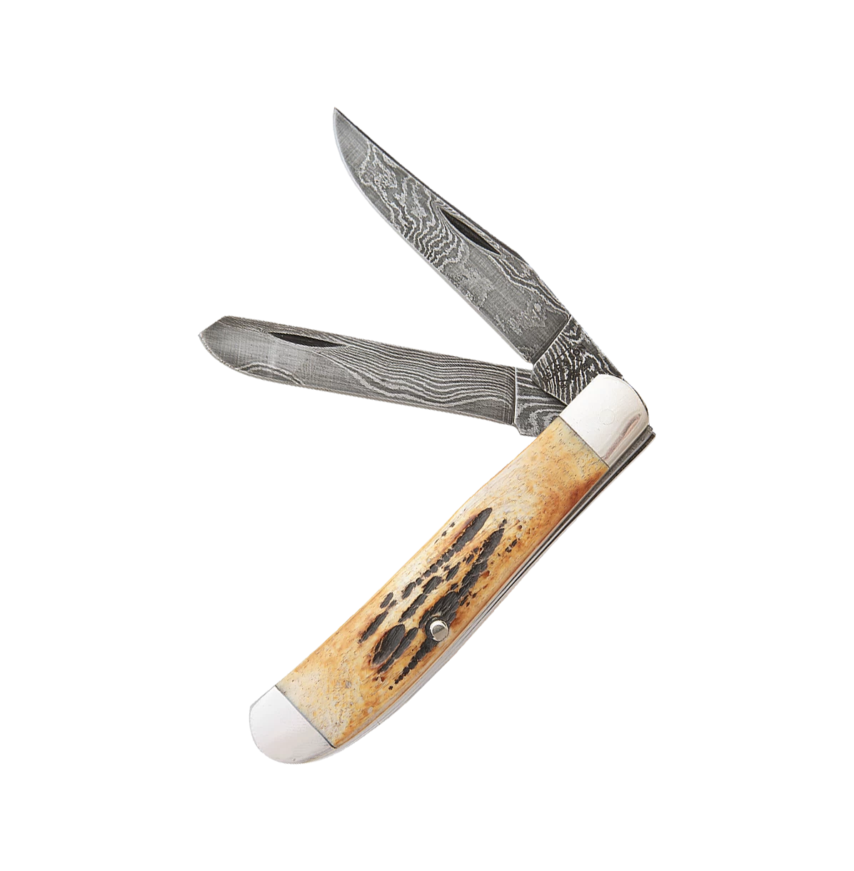 3-1/2″ Genuine India Stage Bone™ Mini Trapper Damascus – 507D 3 3-1/2″ Genuine India Stage Bone™ Mini Trapper Damascus – 507D