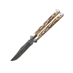 5″ Genuine India Stag Bone™ Butterfly Damascus – 517D