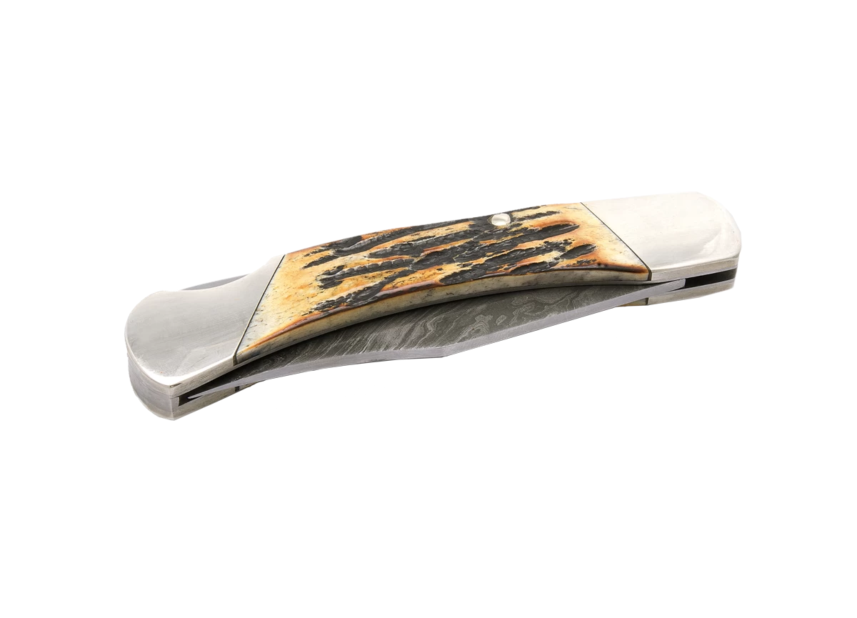 5″ Genuine India Stage Bone™ Professional Lockback Damascus – 597D 4 5″ Genuine India Stage Bone™ Professional Lockback Damascus – 597D - Image 2