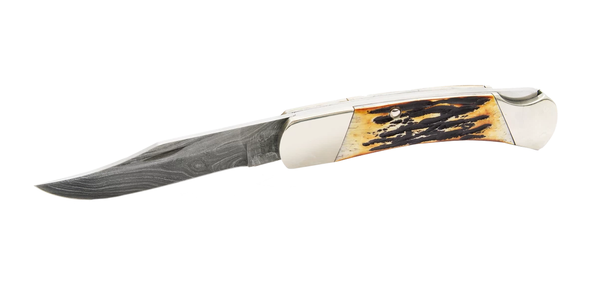 5″ Genuine India Stage Bone™ Professional Lockback Damascus – 597D 6 5″ Genuine India Stage Bone™ Professional Lockback Damascus – 597D - Image 4