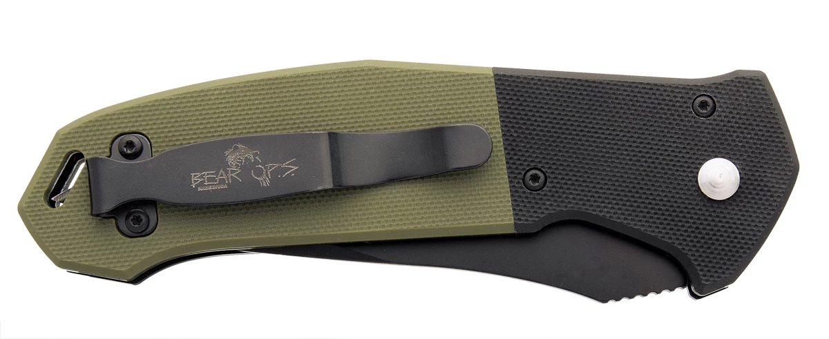 4-1/8″ Bold Action V Black & Green Damascus – AC-500-B4-LD 4 4-1/8″ Bold Action V Black & Green Damascus – AC-500-B4-LD - Image 2