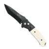 4-1/2″ Auto Bold Action® V White Smooth Bone Handle W/ Black Blade – AC-500-WSB6-B -ProTech Store AC 500 WSB6 B 1