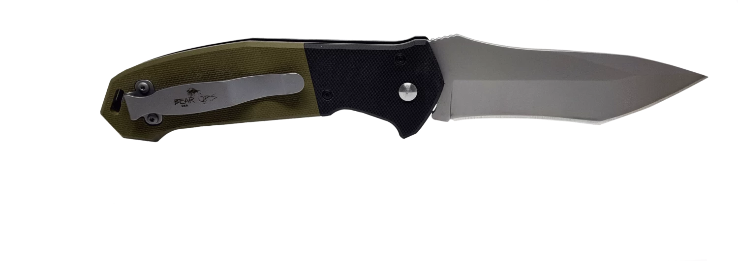 4-1/2″ Auto Bold Action® V Black/OD Green G10 Handle With Bead Blast Blade – AC-500-B4-P 5 4-1/2″ Auto Bold Action® V Black/OD Green G10 Handle With Bead Blast Blade – AC-500-B4-P - Image 3