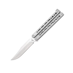 Small Bear Song® IX Grey Stainless Handle With Bowie Clip Blade – B-900-SS-S