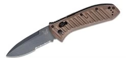 Benchmade Presidio II AUTO Folding Knife Gray Drop Point Combo, Burnt Bronze Aluminum Handles - 5700SGY-1 ( 3.72" CPM-M4)