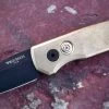 Pro-Tech Knives Runt 5 Automatic (R5112) - 1.9" 20CV DLC Black Wharncliffe Blade, Solid Bronze Handle With Mosaic Pin Push Button 2 Pro-Tech Knives Runt 5 Automatic (R5112) - 1.9" 20CV DLC Black Wharncliffe Blade, Solid Bronze Handle With Mosaic Pin Push Button -ProTech Store IMG 3434