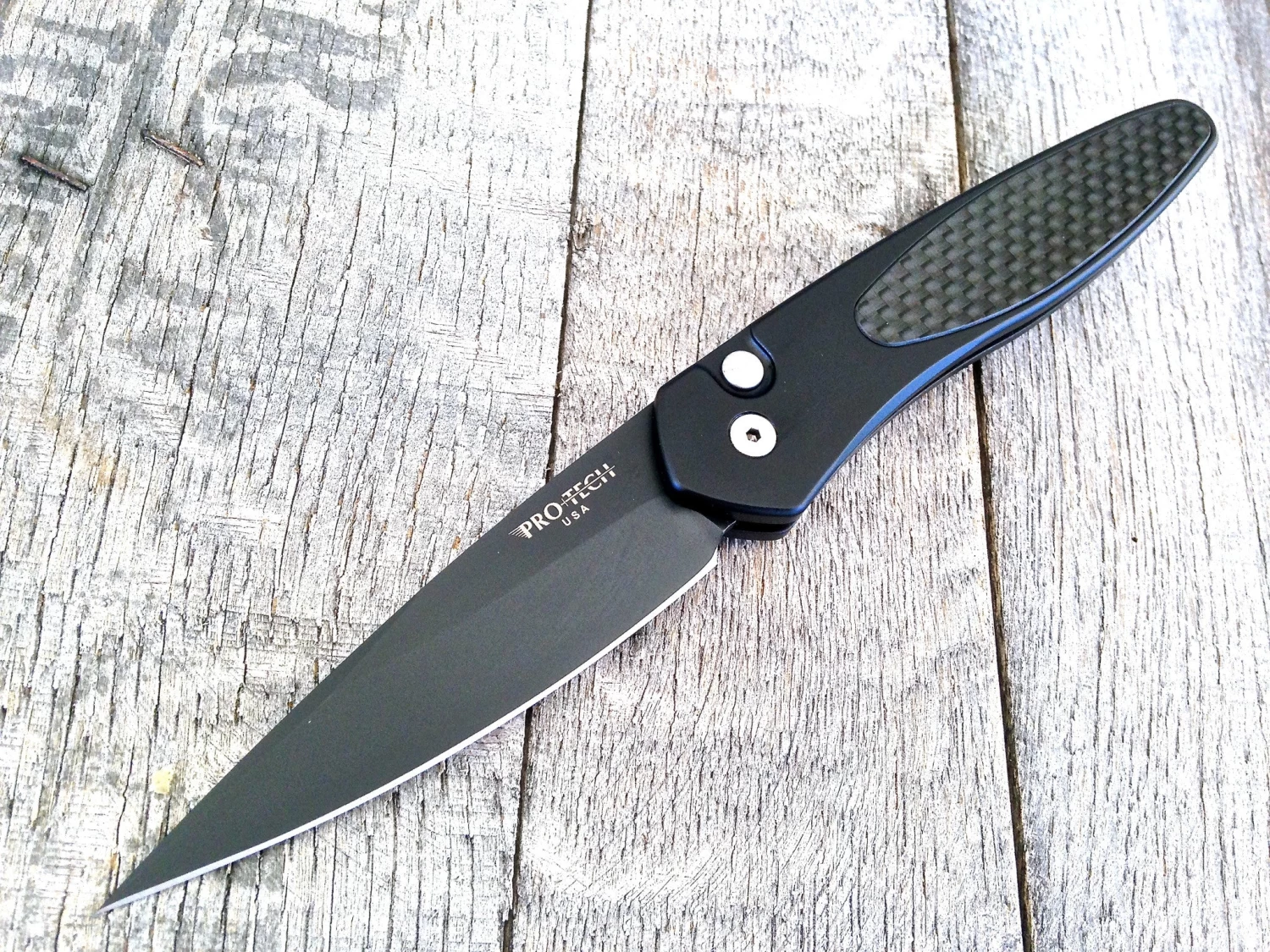 Protech Newport Black Automatic Knife Carbon Fiber (3" Black) 3416 3 Protech Newport Black Automatic Knife Carbon Fiber (3" Black) 3416