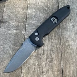 Protech Rockeye Sterling Silver Skull (3.375" Two-Tone Black) LG361-AW