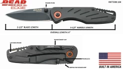 3-3/8 In. Frame Lock Lightweight Folder W/Pocket Clip – BE104 7 3-3/8 In. Frame Lock Lightweight Folder W/Pocket Clip – BE104 -ProTech Store Pattern 104