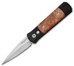Protech Godson Automatic Knife Dyed Box Elder Burl (3.15" Satin) 706-DB