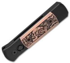 Protech Godson Limited Edition Steampunk Automatic Knife Copper (3.15" Black) 7SP-3 -ProTech Store Protech Godson Ltd. Ed. Steampunk Copper Black 7SP 3 BHQ 52213 jr spine thumb