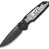 Protech TR-3 Shaw Steampunk Automatic Knife Coin Struck Inlay (3.3" Black) SHOT
