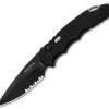 Protech TR-5 Tactical Response Automatic Knife Black (3.25" Black Serr) T504 -ProTech Store Protech TR 5 Tactical Response Auto Black Black Serr T504 BHQ 90282 jr thumb
