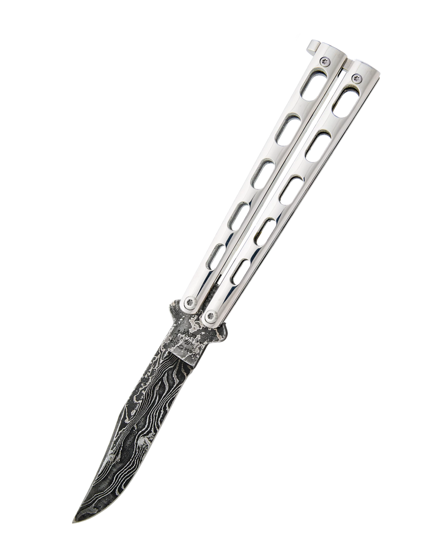 5″ Stainless Steel Butterfly Damascus – SS14D 3 5″ Stainless Steel Butterfly Damascus – SS14D