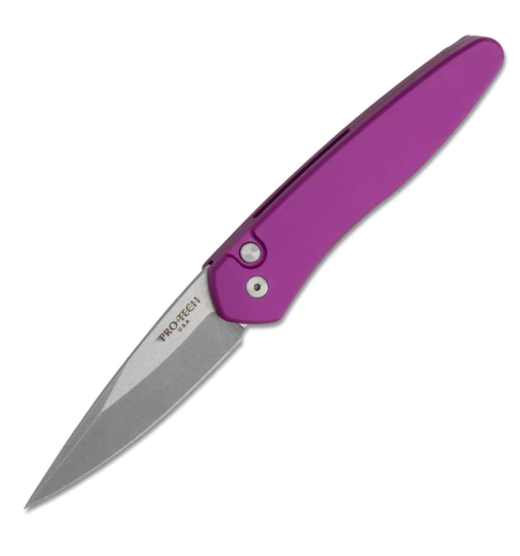 Protech Newport Purple Automatic Knife (3" Stonewash) 3405-PURPLE 3 Protech Newport Purple Automatic Knife (3" Stonewash) 3405-PURPLE