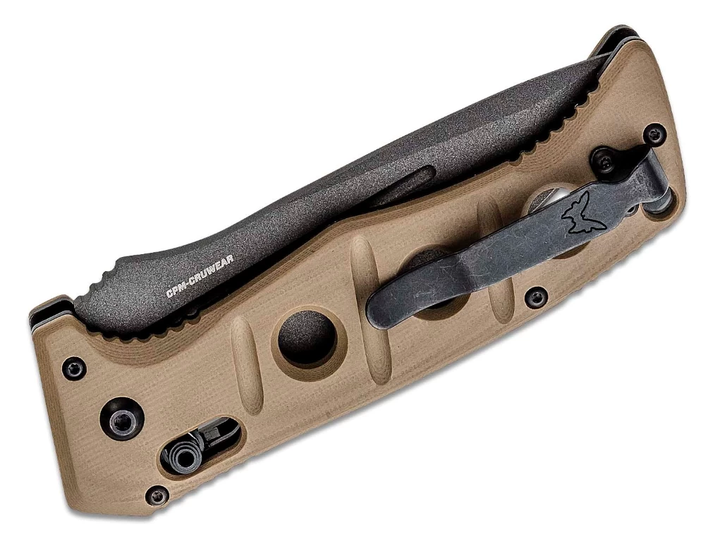Benchmade Adamas Automatic Knife Desert Tan G-10 (3.8" Gray Serr) 2750SGY-3 4 Benchmade Adamas Automatic Knife Desert Tan G-10 (3.8" Gray Serr) 2750SGY-3 - Image 2