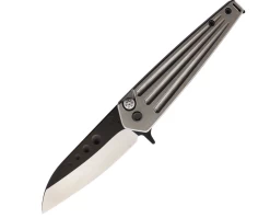 Medford Nosferatu Button Lock Tumbled Ti (Two-Tone Black Blade)