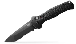 Benchmade Claymore Tanto Automatic Knife Black Grivory (3.6" Black Serr) 9071SBK