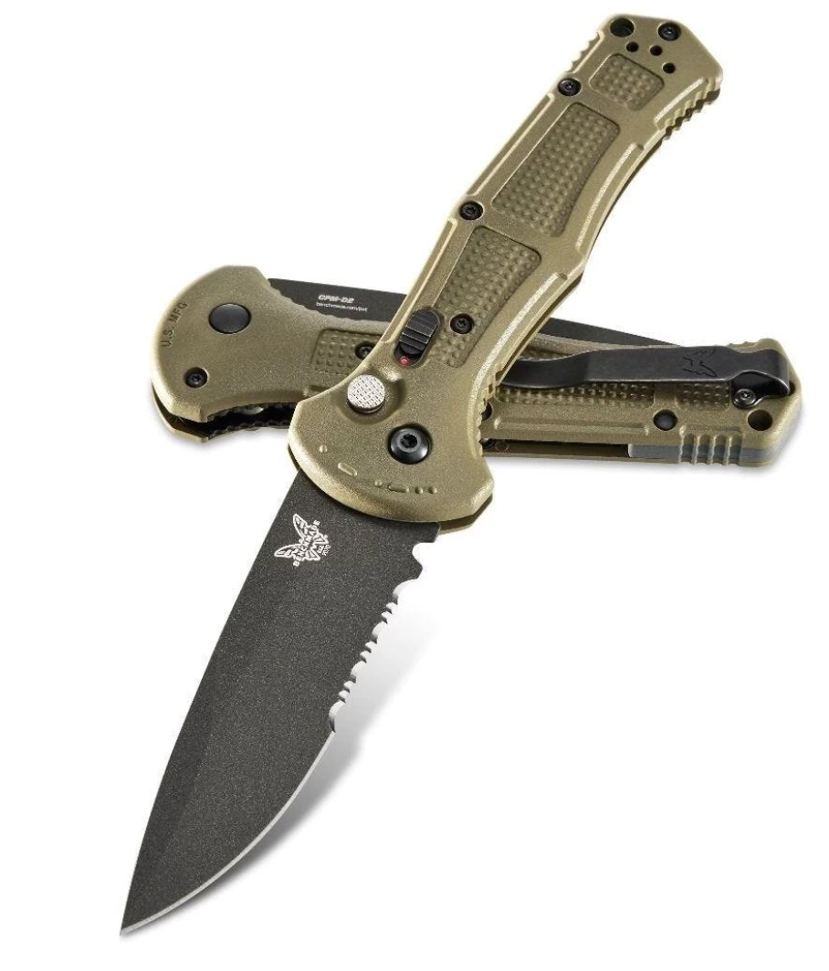 Benchmade Claymore Auto Knife OD Green Grivory (3.6" Black Serr) 9070SBK-1 3 Benchmade Claymore Auto Knife OD Green Grivory (3.6" Black Serr) 9070SBK-1