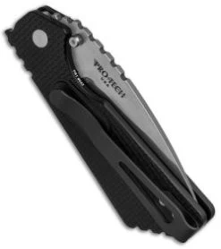 Strider + Protech PT Automatic Knife Knurled Black (2.75" Stonewash) 2305 -ProTech Store Strider Protech PT Knurled Black SW 2305 BHQ 51923 jr side 2 thumb