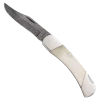 3-3/4″ White Smooth Bone Lockback Damascus – WSB05D -ProTech Store WSB05D 1