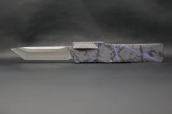 Heretic Knives Limited Splash Cleric T/E Automatic OTF D/A Knife (3.5in Stonewashed Plain 154-CM) HTK-H015-2A-PS