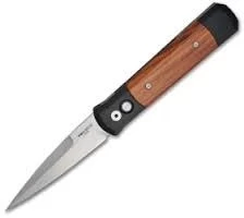 Protech Godfather Automatic Knife Black W/ Cocobolo Wood (4" Satin) 906-C