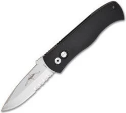 Emerson Protech CQC7-A Spear Point Auto W/ Solid Handle (3.25" Stonewash Serr)