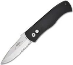 Emerson Protech CQC7-A Spear Point Auto W/ Solid Handle (3.25" Stonewash Serr) E7A2