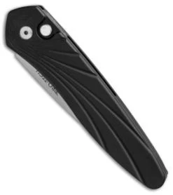 Protech Newport Automatic Knife Black 3D Wave (3" Stonewash) 3436 -ProTech Store protech newport black 3D wave sw 3436 BHQ 49712 er spine thumb