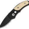 Protech Runt J4 Tuxedo Automatic Knife W/ Ivory Micarta (1.94" Black) 4452 -ProTech Store protech runt j4 4452 thumb