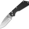 Strider + Protech SnG Automatic Knife Solid Black Aluminum (3.5" SW Serr) 2402 -ProTech Store protech strider 2402 cm thumb