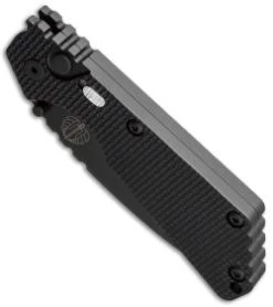 Strider + Protech SnG Automatic Knife Knurled W/Safety (3.5" Black Serr) PT 2408 -ProTech Store protech strider 2408 bottom cm thumb