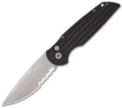 Protech Tactical Response III Black TR-3 PS W/ Grooves (3.5" Bead Blast Serr)